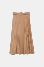 BELTED PLEATED SKIRT at Zara